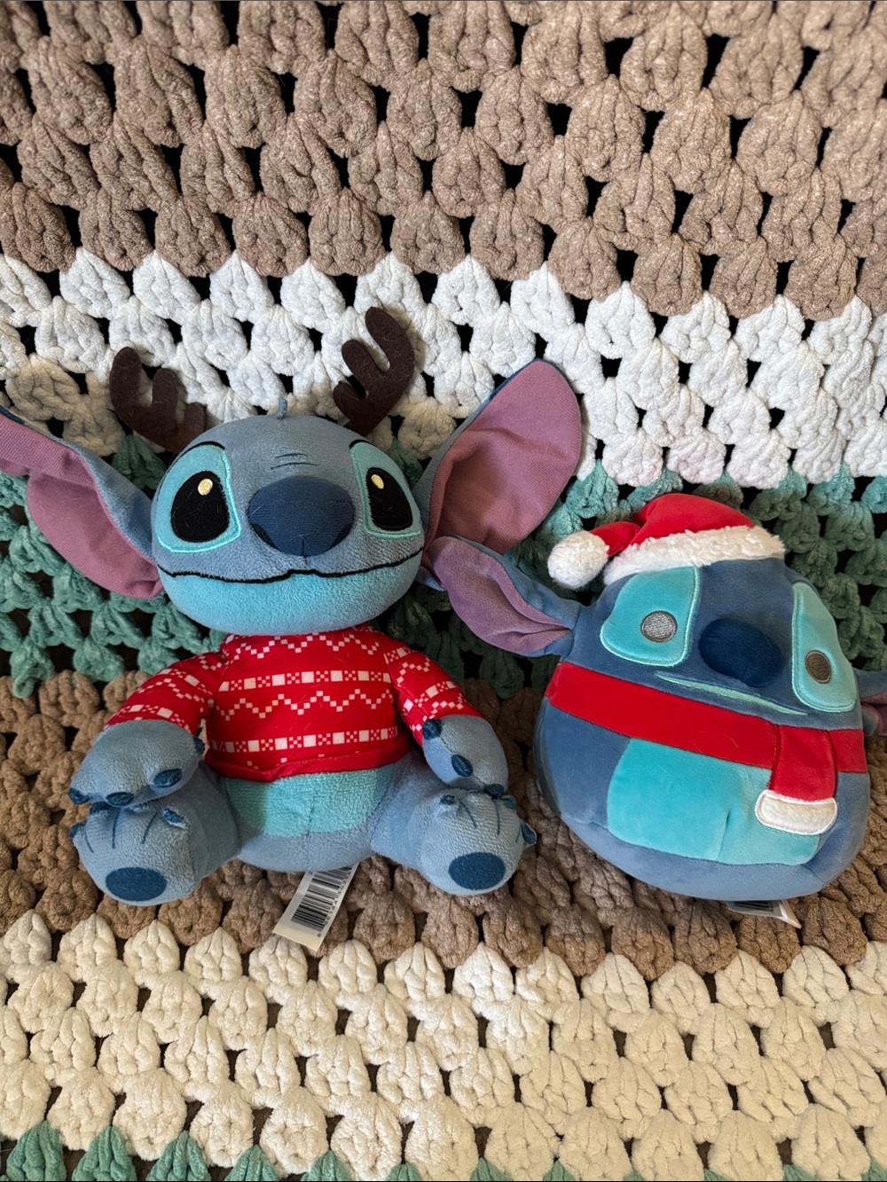 2pc Bundle Disney Stitch Holiday Winter Christmas Squishmallow Plushie Set